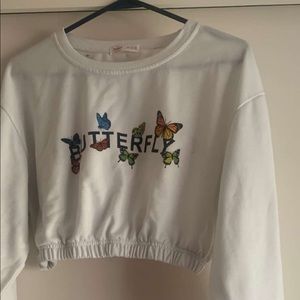 Cropped butterfly shirt from ROMWE partnered with Shein.